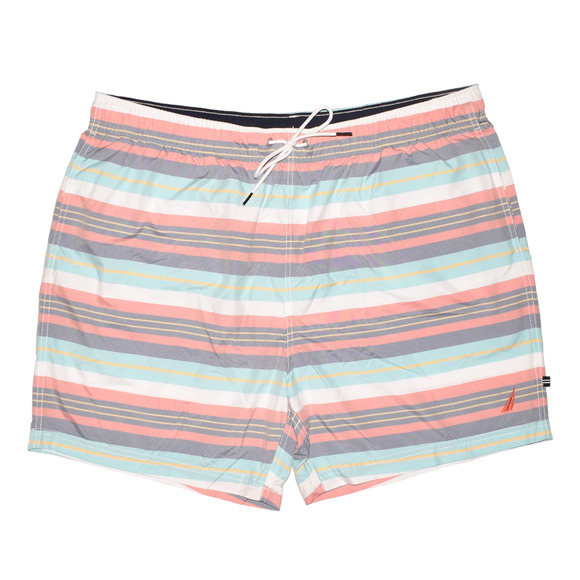 NAUTICA NEW $70 Spiced Coral Beach‎ Striped Quick Dry Swim Trunks Men's XXL - Picture 1 of 4